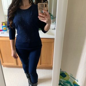 Sparkly navy sweater